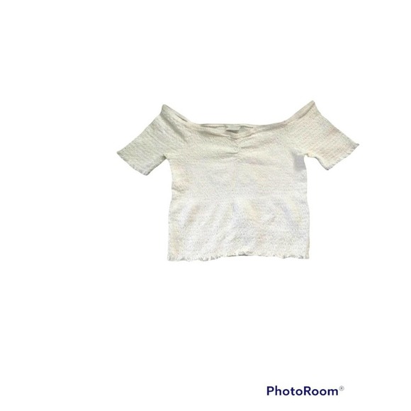 ABOUND Womens Cringed On/Off Shoulder Top In White Size XL - Picture 2 of 4